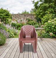 Chaise de salon moderne en plastique durable, design à dossier à lattes, empilable, avec doublure en polyester imperméable, pour la maison, le bureau et la salle à manger