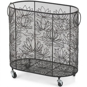 Handmade Iron Metal Gold <b>Laundry</b> <b>Basket</b> Wire Storage Hamper For Dirty Clothes Round Storage Bin For Hotel And Home Bathroom - Product Image 6