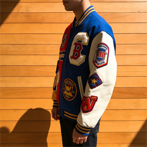 Veste universitaire personnalisée OEM pour homme, veste en cuir à manches longues, veste de style hip-hop streetwear, veste bomber, manteau d'hiver - Product Image 3