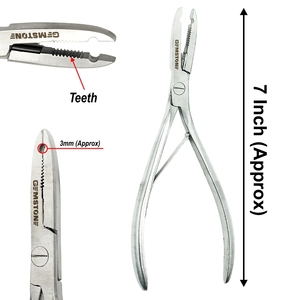 Pinza Profesional de Acero Inoxidable para Extensiones de Cabello con Micro Anillos, Marca GEMSTONE ENTERPRISES, con 1 Orificio, Modelo de Herramienta de Instalación - Product Image 1