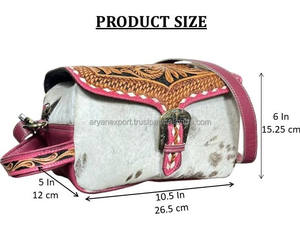 2025 New Personalized Tooled Cowhide Leather Crossbody Handled Toiletry <b>Bag</b> for Women's Fashion Travel Cosmetic <b>Makeup</b> Organizer - Product Image 2