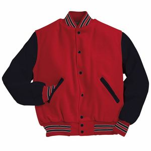 Chaqueta Bomber de Béisbol Varsity de Stonefield Manufacturing con Capucha de Lana Original, Cuello Alto Grueso y Patrón de Letras - Product Image 2