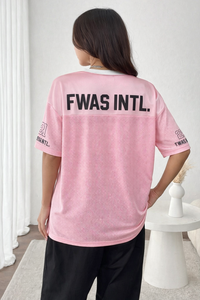 Camiseta de Fútbol Retro Rosa Personalizada de Moda, Uniforme Deportivo, Camisetas de Moda Urbana Y2K, Camiseta de Fútbol Americano - Product Image 3