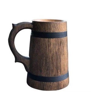 Taza de Café Ecológica Hecha a Mano de Madera Natural Sólida, Taza de Cerveza de Madera Reutilizable y Sostenible con Asa para el Hogar y la Oficina - Product Image 3