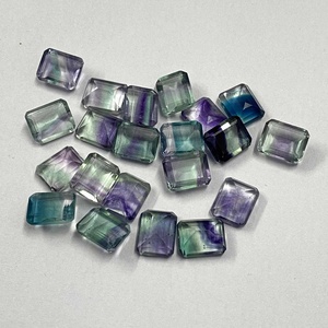 Piedras Preciosas Sueltas de Fluorita Natural Multicolor de 5x7mm-10x12mm, Forma Octogonal, Corte Facetado, Certificadas por IGI, para Fabricación de Joyería - Product Image 2