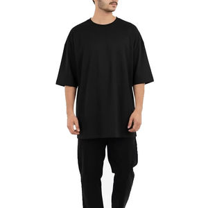 Custom Logo Streetwear Box Cut Tee T Shirt Heavyweight Cropped Top T Shirt Graphic Cotton Oversized Boxy Fit T-Shirt Men - Product Image 4