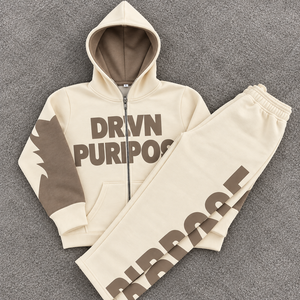 Heavyweight Unisex Jogger Tracksuit Custom Graphic Screen Print Full <b>Zip</b> Hooded <b>Sweatshirt</b> Pants Set Streetwear Wholesale - Product Image 6