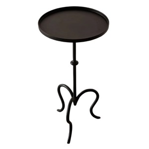 Table d'appoint moderne en fer avec plateau rond et pieds courbes pour le mobilier de salon - Product Image 2