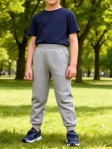Pure Athletic Heavyweight Fleece Drawstring Closure Long Pants 3pcs Set for Boys Girls Kids Comfortable Breathable Solid Color - Product Image 3