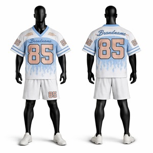 Ensemble de maillot et short de football américain personnalisé, uniforme sportif respirant, vêtements d'équipe personnalisés pour les entraînements et les matchs - Product Image 1