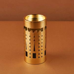 En gros, Brûleur à Bakhoor et encensoir en métal mat beige, style Mabkhara moderne avec filigrane Skyline, pour Majlis Oud Dakhoon, style saoudien - Product Image 6