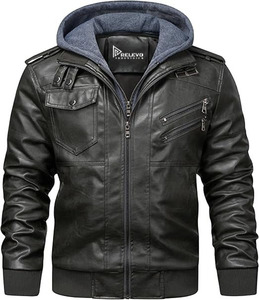 Blouson de moto en cuir pour homme grande taille, col montant, matelassé sur mesure, haute qualité, fabrication OEM, pour l'hiver - Product Image 6