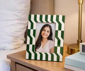 Cadre photo géométrique de luxe en os incrusté, fait main, pour la décoration moderne de la maison, du bureau et des intérieurs haut de gamme - Product Image 2
