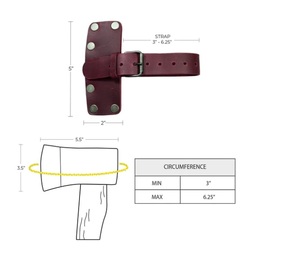 Leather Axe Sheath With <b>Belt</b> Loop For Camping Outdoor Use <b>Red</b> Color - Product Image 4