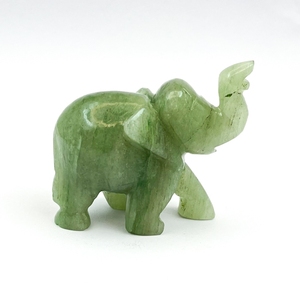 Figura de Elefante de Aventurina Verde Tallada a Mano, Piedra Preciosa Natural, Amuleto de Buena Suerte y Prosperidad, Decoración Feng Shui, Venta al por Mayor, Chakralume de Rajasthan - Product Image 1