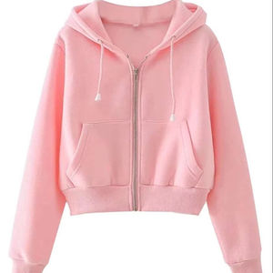 450 GSM coton coréen imprimé sweats à capuche pour femme Logo personnalisé pleine fermeture éclair pull sweat surdimensionné respirant tricoté à capuche - Product Image 1