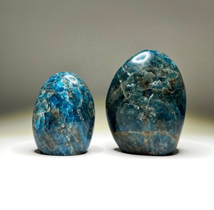 Apatite bleue de forme libre, pierre de cristal polie pour la décoration de la maison, Feng Shui - Product Image 4