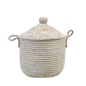 Handmade Seagrass Laundry <b>Basket</b> with <b>rope</b> Handle Handmade <b>Storage</b> <b>Basket</b> Wholesale eco-friendly Made Viet Nam - Product Image 2