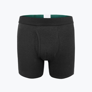 Men's Gray Mid-Rise <b>Boxer</b> Briefs Spandex/<b>Polyester</b> Knitted Breathable Eco-Friendly Solid Color Underwear - Product Image 6