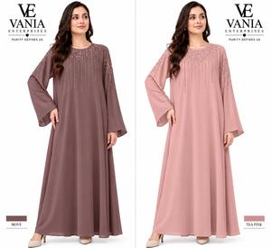Robe Abaya élégante ornée de strass, coupe ample, ivoire, manches longues, longueur cheville, robe de soirée pour femmes musulmanes - Product Image 4