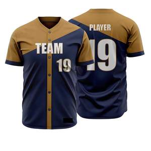 Custom New Design Breathable 100% Polyester <b>Baseball</b> Uniform / Wholesale High Quality Moisture Wicking V-neck Plus Size Front - Product Image 4