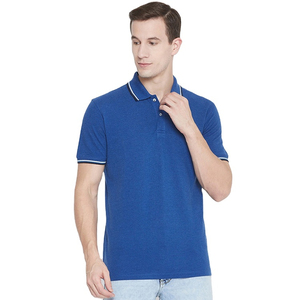 Polo Homme Bleu en Coton Piqué de Qualité Supérieure 2026 – Manches Courtes, Couleur Unie, Respirant, Design Tricoté, Coupe Classique - Product Image 2