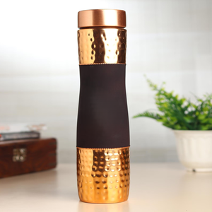 Botella de Agua de Cobre Martillado con Tapa de Plástico, Diseño Moderno para Niños, Bebida Directa, Regalo Empresarial, Segura para Agua Hirviendo - Product Image 2