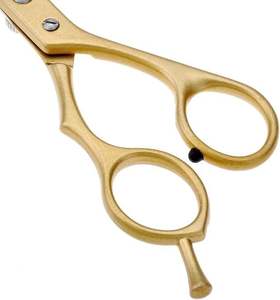 Ciseaux de barbier professionnels - Longueur totale de 6,5 pouces - Ciseaux à cheveux en acier inoxydable - Ciseaux droits dorés - Product Image 4