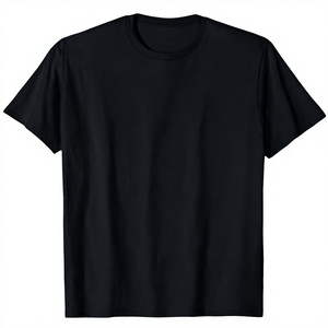 Men's Black 100% Cotton O-Neck Short Sleeve Casual T-Shirt Loose Fit Solid Color Eco-Friendly Breathable Blank Design Summer - Product Image 5