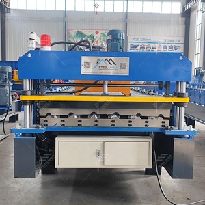 Máquina formadora de rollos de chapa trapezoidal de acero galvanizado de alto rendimiento popular <span class=keywords><strong>en</strong></span> Irak, 1000/1200 mm, con rodamientos de motor - Product Image 2