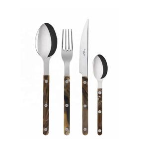 Nuevo Juego de Cubiertos Tradicional con Mango de Cuerno, Juego de Cubiertos para Cena, Acero Inoxidable Pulido Espejo, Decoración del Hogar - Product Image 1