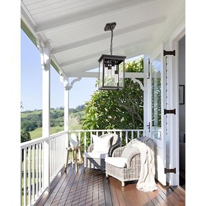 Luminaire suspendu extérieur intégré LED 5CCT de grande taille avec ampoules pour véranda, patio, cour, jardin - Product Image 6