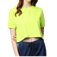 Haut court en coton tricoté décontracté pour femme, coupe ample, col montant, design OEM, collection été 2026, très tendance