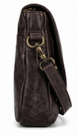 Sac bandoulière Gravs vintage en cuir véritable pour femme, style bohème, souple, avec une seule sangle réglable et bouton 7