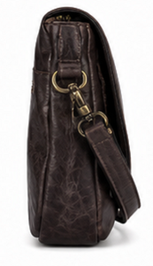 Gravs Vintage Genuine Leather Bohemian Fashion Messenger Crossbody Bag Women Soft <b>Shoulder</b> Single Adjustable <b>Strap</b> Button - Product Image 5
