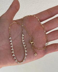 Colliers ras du cou Triple Diamant en Or massif 14K, avec solitaire de laboratoire taille ronde, pour superposition, chaîne trombone de 15 pouces, bijoux de tous les jours - Product Image 6