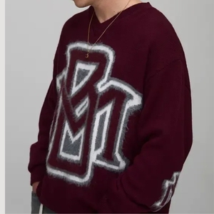 Casual Wool / cashmere sweater Basic <b>Pullover</b> <b>Men</b> Intarsia Color Block Plus Size Sweaters Slim Fit Crew Neck Long Sleeve Sweater - Product Image 4