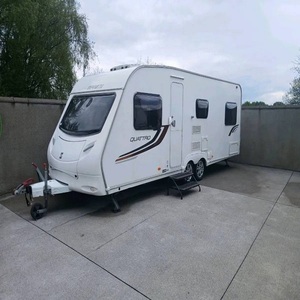 Compact Caravan Camping trailer featuring lightweight aluminum frame pop top roof design and <b>solar</b> <b>panel</b> charging system - Product Image 4
