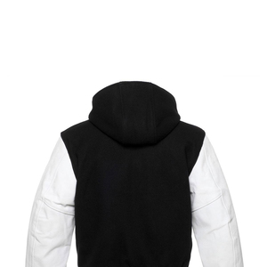 Chaqueta Varsity con Capucha Unisex de Invierno con Parches Bordados Personalizados, Tejido Chenille 100% Lana, Estilo Urbano - Product Image 5