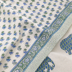 Hand Block Print 300 TC Percale <b>King</b> <b>Size</b> Cotton Flat <b>Sheet</b> Washable for Home & Hotel Use Hand Made Organic Cotton - Product Image 3