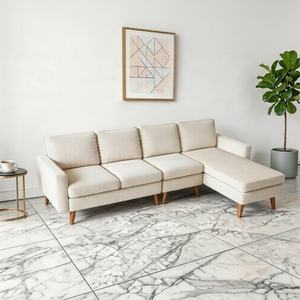 Sofá Seccional en Forma de L Tapizado en Corduroy Tradicional, Relleno de Espuma, Sofá de Dos Plazas para Espacios Pequeños, Sala de Estar, Oficina, Escuela - Product Image 3