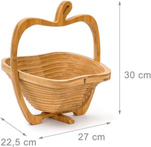Panier à fruits en bois qui apporte une touche rustique et un charme chaleureux à toute cuisine, magnifiquement conçu pour contenir des produits frais dans un support artisanal robuste. - Product Image 2