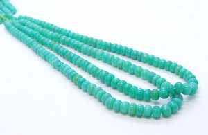 Cuentas de Calcedonia Verde Natural en Forma de Rondelle Lisa de 7-7.5 MM, Cuentas de Piedra Preciosa de Crisoprasa, Rondelle de Calcedonia Verde - Product Image 2