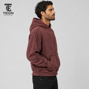 Sudadera con Capucha Distressed Vintage Urbana de Invierno para Hombre, Sudadera Premium de Moda Personalizada, Ropa Masculina - Product Image 2