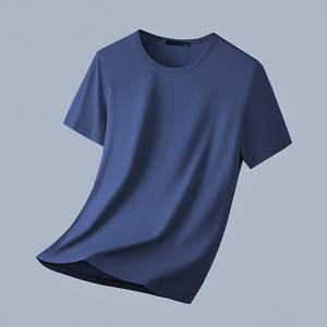 T-shirt unisexe en coton modal et soie glacée, manches courtes, couleur unie, été, 160 g/m², design de logo personnalisé OEM. - Product Image 3