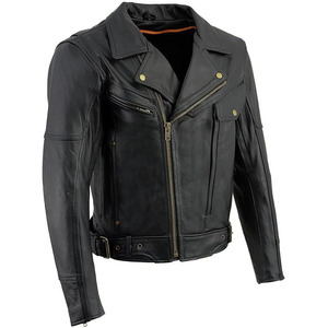 Veste de moto en cuir noir unisexe SAMROZ SPORTS, manches longues, hiver, automne, printemps, en stock - Product Image 1