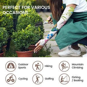 ปลอกแขนกันแดด UPF50+ ผ้าไหมน้ำแข็ง ปลอกแขนเย็นสำหรับเล่นกีฬากลางแจ้ง ป้องกันรังสียูวี กันลื่น - Product Image 5