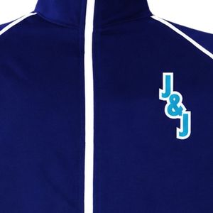 Jack & Jill Mens Logo Letter <b>Track</b> <b>Jacket</b> Navy Blue Athletic Zip Up Casual Sportswear Premium Event Apparel Bulk Supply - Product Image 3