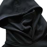 Sudadera con capucha y máscara tipo balaclava extragrande. Algodón premium de 450GSM con bordado 3D de Meeroos Industries