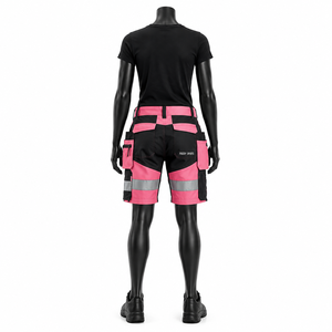 Professional Women's Multi-Pocket Workwear Shorts with Reflective Tape and Adjustable Belt for Industrial Construction Use - Product Image 4